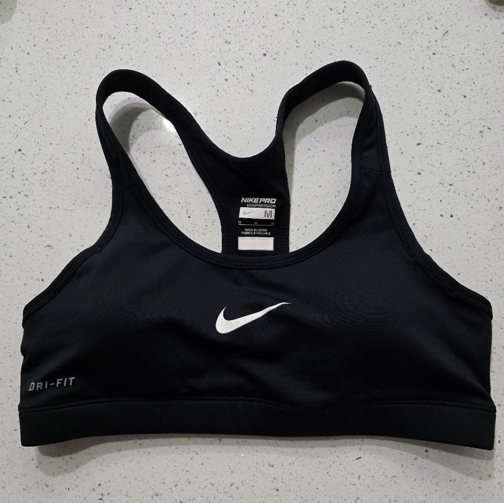 Nike Black Sports Bra Moisture-Wicking Racerback